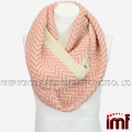 Striped Infinity Neck Scarf in Knit Pattern Crochet Circle Loop scarf